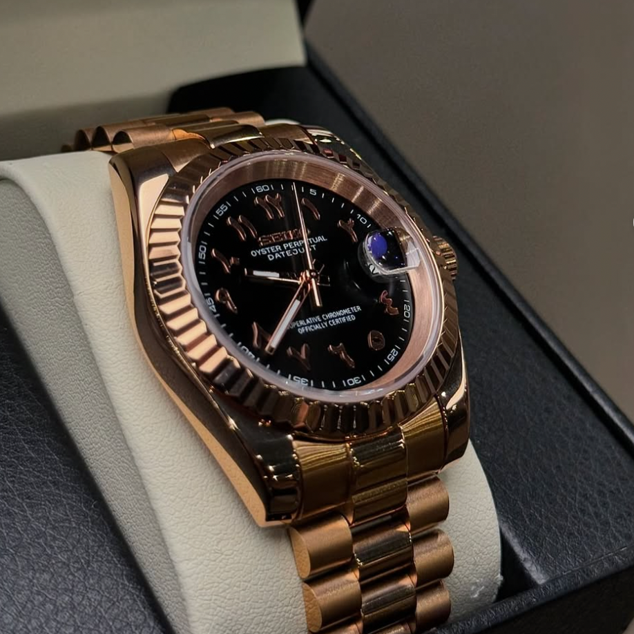ELVANE® Rose Gold Chocolate Arabic Dial