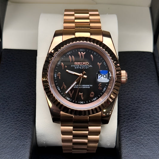 ELVANE® Rose Gold Chocolate Arabic Dial